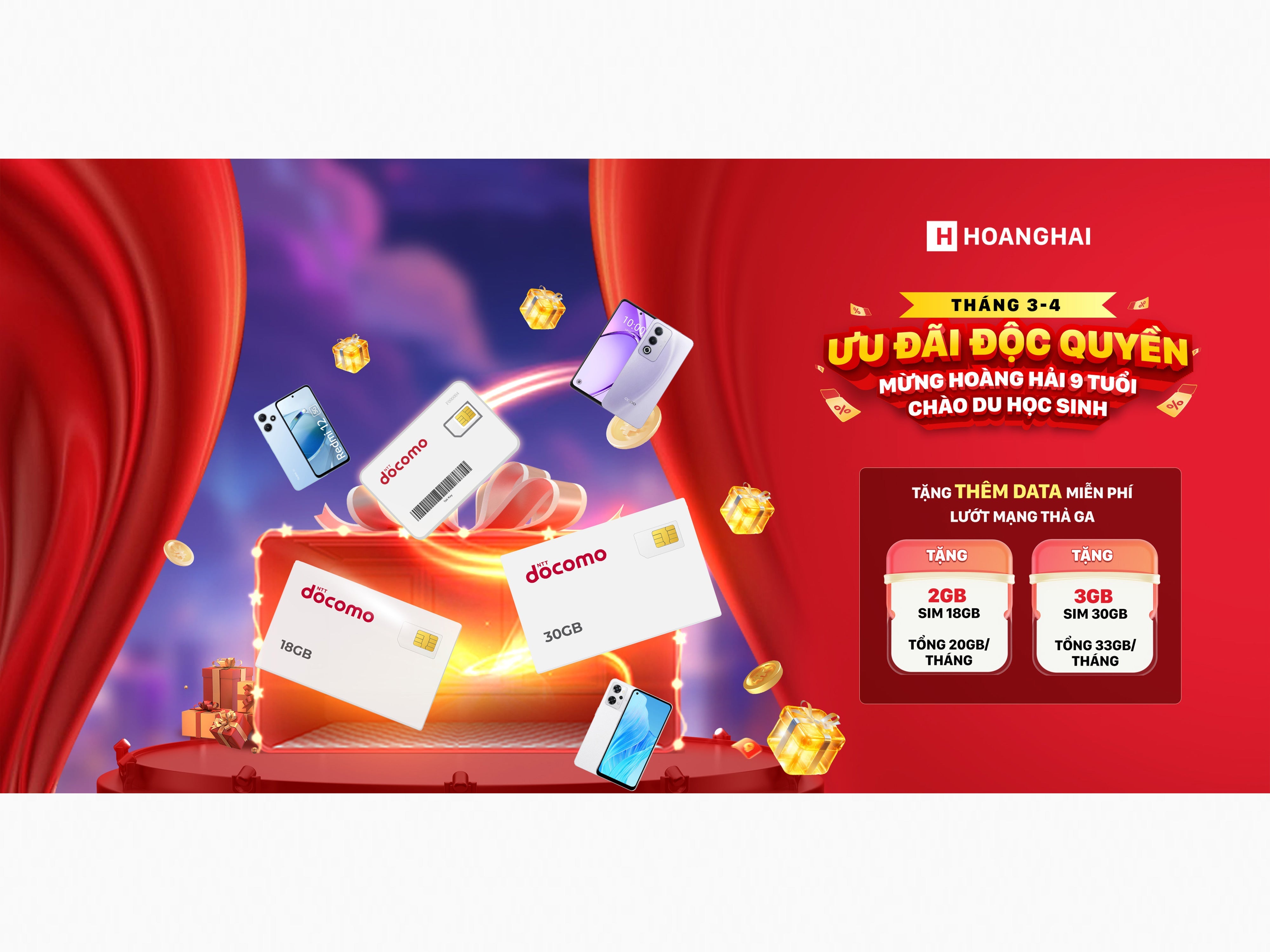 NHÂN ĐÔI ƯU ĐÃI CHÀO DU HỌC SINH THÁNG 3-4, TẶNG ĐIỆN THOẠI - NÂNG DATA MIỄN PHÍ