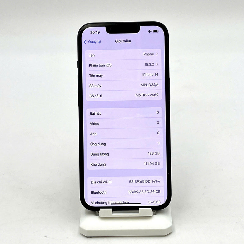 iPhone 14 128GB Đen 98% pin 85%  Quốc tế từ SB (Không dùng sim SB)  - HH2213