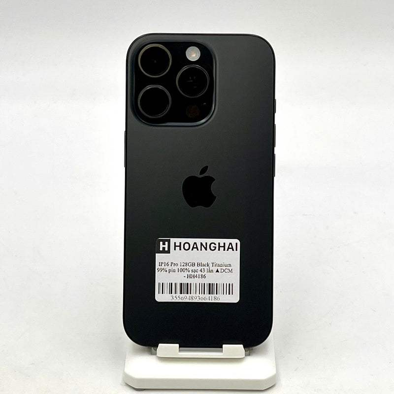iPhone 16 Pro 128GB Đen 99% pin 100% Quốc tế từ DCM (Không dùng sim DCM- Sạc 43 lần)  - HH4186