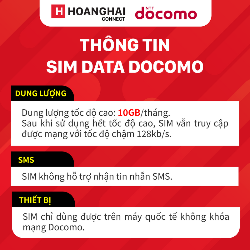 Sim data Docomo 10GB - Bán Đứt - Tặng tai nghe không dây HP