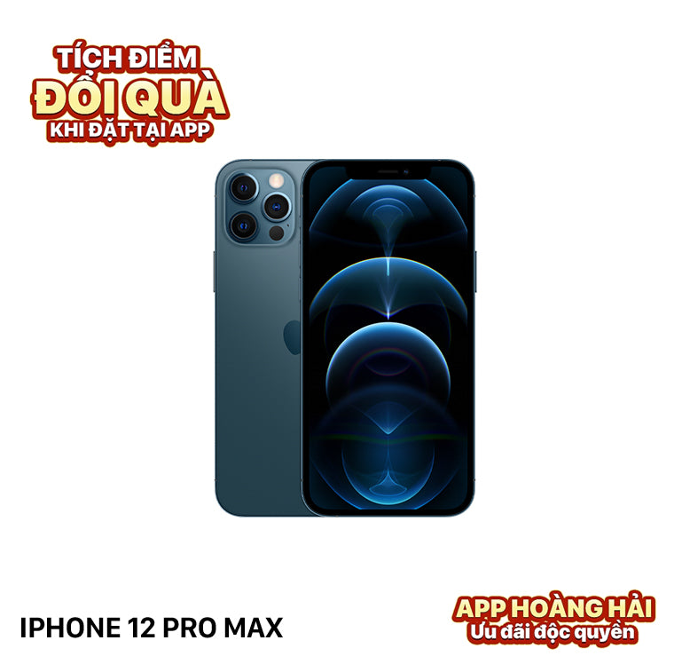 iPhone 12 Pro Max 128GB Xanh Dương 98% pin 100% Máy đã trả hết tiền mạng dùng như Quốc tế Apple (Đã thay pin - Đốm camera chân dung 1x, màn xước) - HH6952