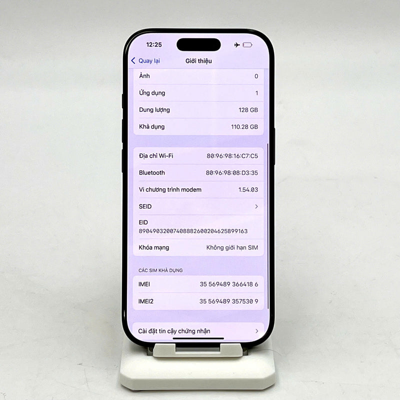 iPhone 16 Pro 128GB Đen 99% pin 100% Quốc tế từ DCM (Không dùng sim DCM- Sạc 43 lần)  - HH4186