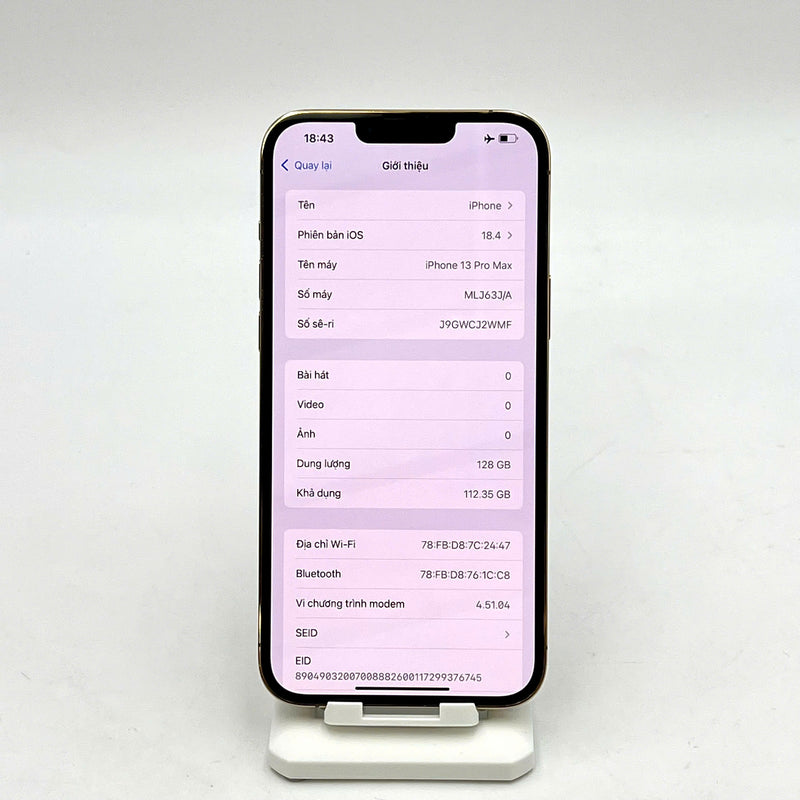 iPhone 13 Pro Max 128GB Vàng 98% pin 85% Máy đã trả hết tiền mạng dùng như Quốc tế Apple (Đốm camera 3x) - HH8969