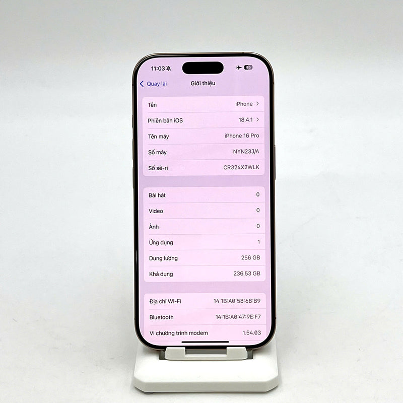 iPhone 16 Pro 256GB Vàng Sa Mạc 99% pin 100% Quốc tế từ SB (Không dùng sim SB) ĐBH - HH7350