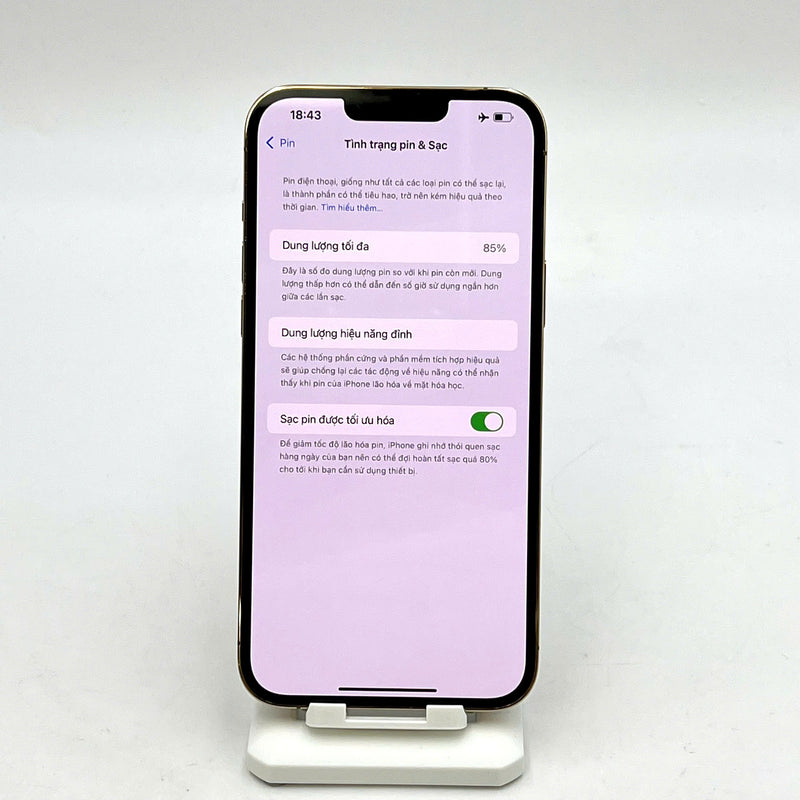 iPhone 13 Pro Max 128GB Vàng 98% pin 85% Máy đã trả hết tiền mạng dùng như Quốc tế Apple (Đốm camera 3x) - HH8969