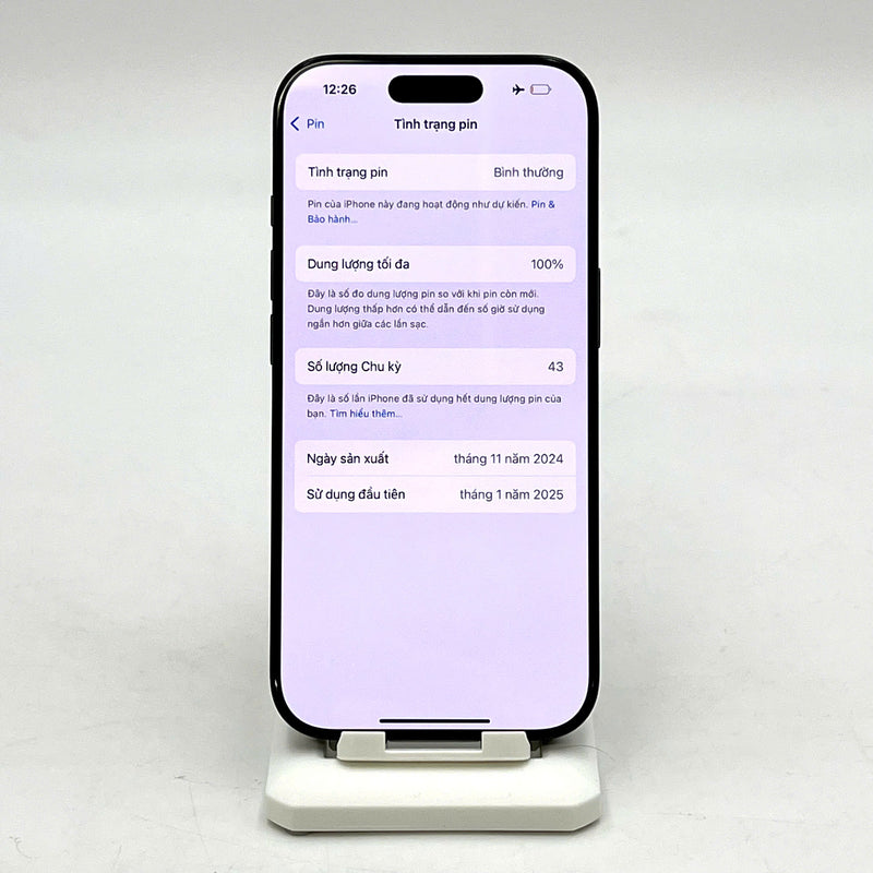 iPhone 16 Pro 128GB Đen 99% pin 100% Quốc tế từ DCM (Không dùng sim DCM- Sạc 43 lần)  - HH4186