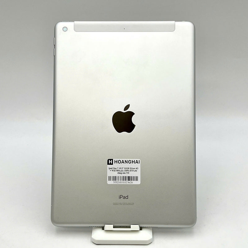 Ipad Gen 7 10.2in 32GB Bạc 4G + Wifi 98% pin 100% (  Đã thay pin - Chỉ dùng sim VN)