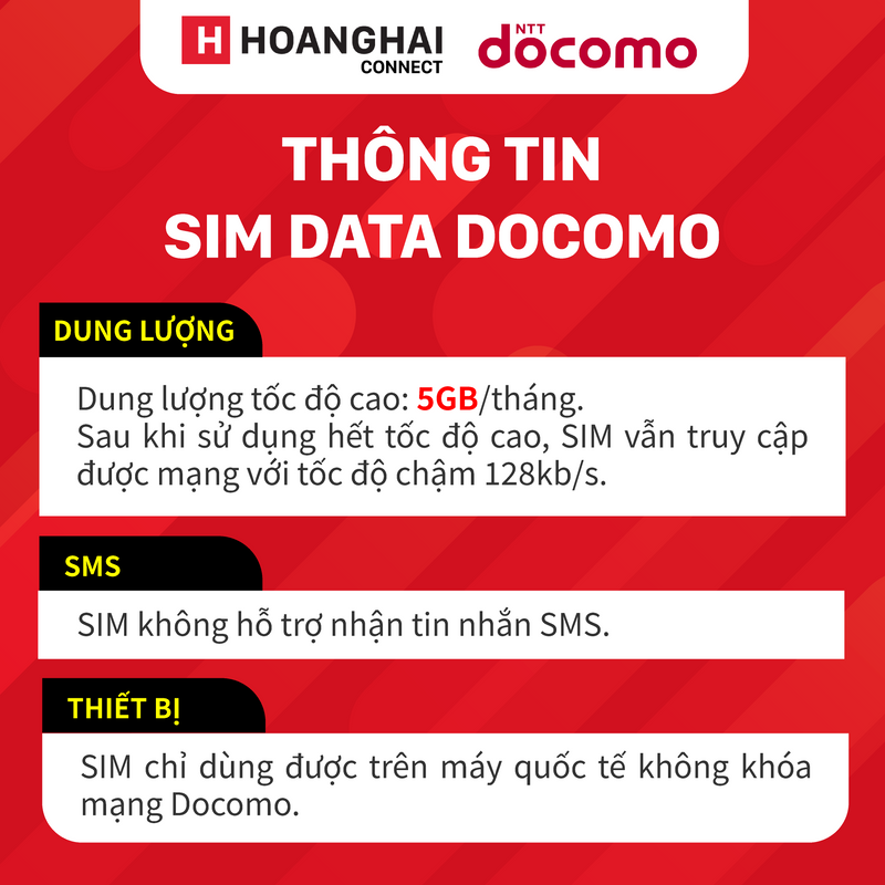 Sim data Docomo 5GB - Bán Đứt - Tặng tai nghe không dây HP