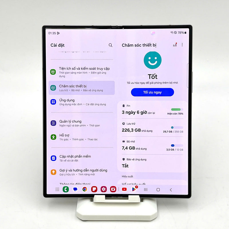 Samsung Galaxy Z Fold6 5G Bạc 12GB/256Gb 98% ( Máy sứt viền)