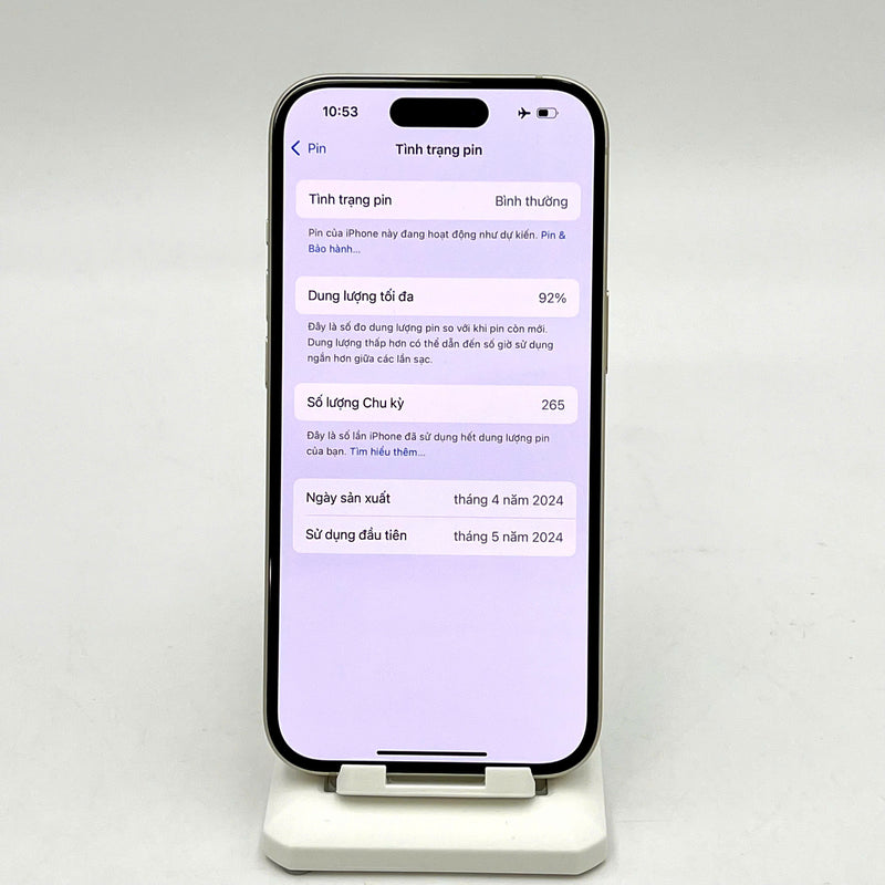 iPhone 15 128GB Vàng 98% pin 92% Quốc tế từ SB (Không dùng sim SB -Sứt viền) - HH3328