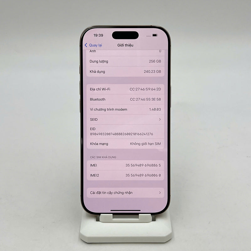 iPhone 16 Pro 256GB Vàng Sa Mạc 99% pin 100% Fullbox Quốc tế từ Apple - HH8856