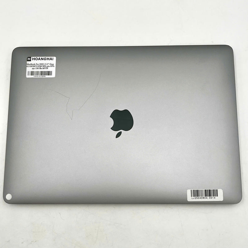 MacBook Pro 2020 13.3in Xám Apple M1 / RAM 16GB/ SSD 512GB 98% pin 89% sạc 156 lần BPTN