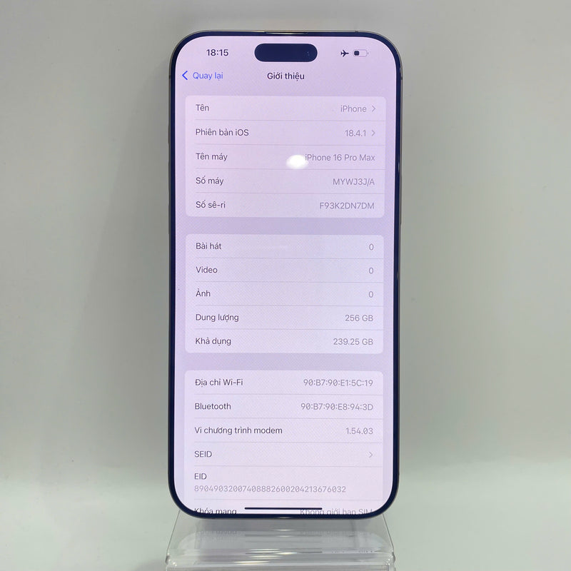 iPhone 16 Pro Max 256G Vàng Sa Mạc 99% pin 100% Quốc tế Apple - HH1283