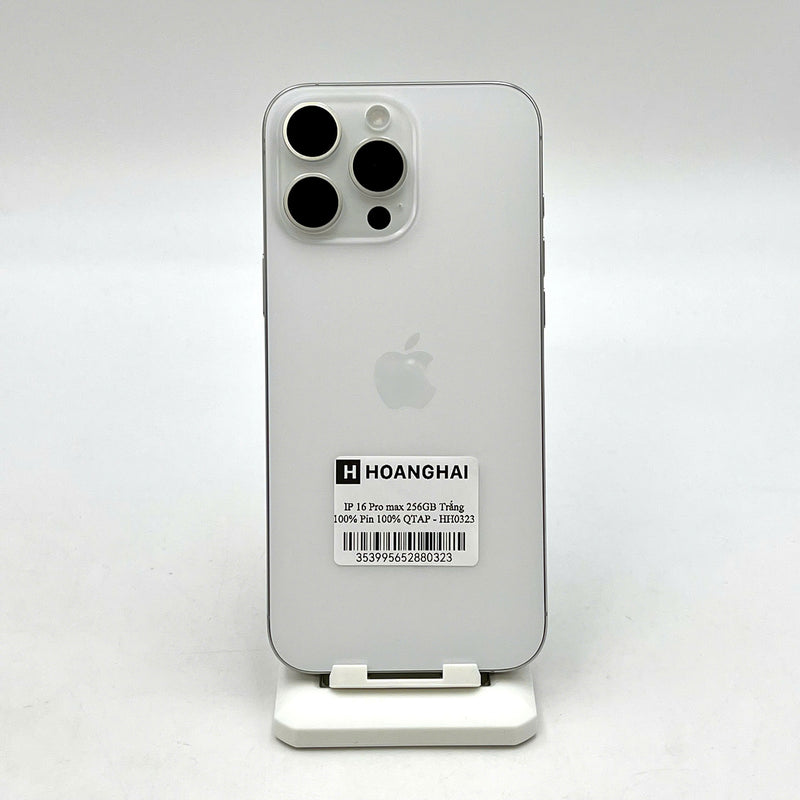 iPhone 16 Pro Max 256GB Trắng 99% pin 100% Quốc tế Apple - HH0323