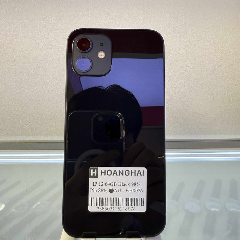 iPhone 12 64GB Đen 98% pin 88% Máy đã trả hết tiền mạng dùng như Quốc tế Apple - HH8076