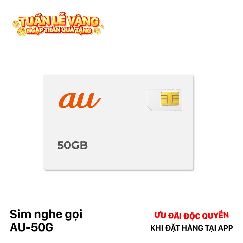 Sim nghe gọi AU không giới hạn I Data 50GB Cước 3980¥