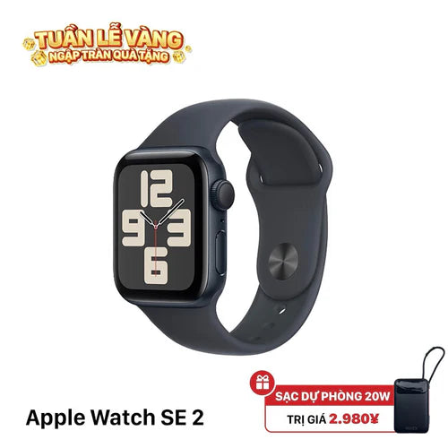 Apple Watch SE2 40MM GPS Midnight Aluminum Case/ Stone Gray Sport Band 100% Nguyên hộp