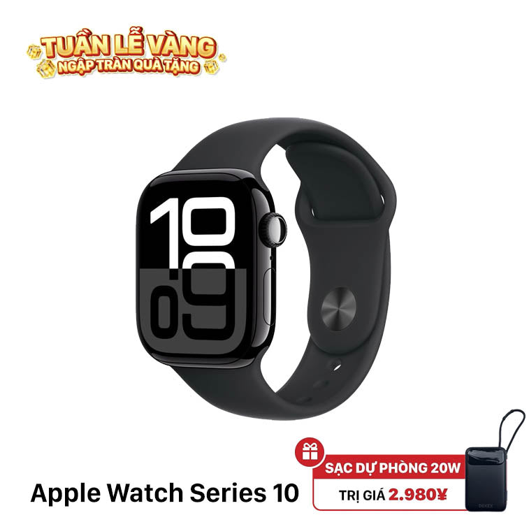 Apple Watch Series 10 46mm 4G + GPS Nguyên Hộp Jet Black Aluminium Case / Black Sport Band từ SB