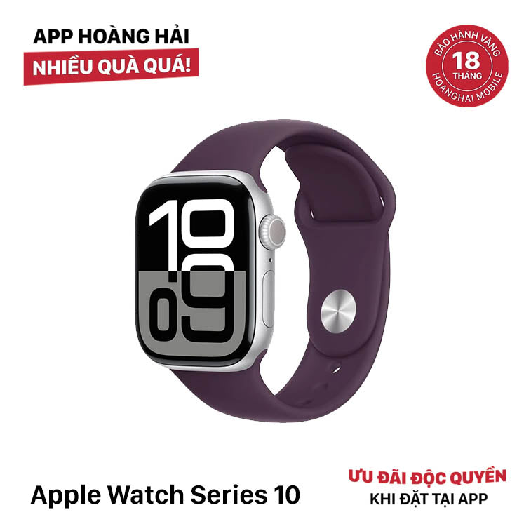 Apple Watch Series 10 42mm GPS Nguyên Hộp Silver Aluminium Case / Purple Sport Band