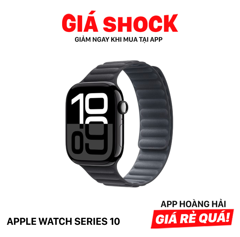 Apple Watch Series 10 46mm 5G + GPS Nguyên Hộp Vỏ nhôm màu Đen/ Dây Từ Tính Kiểu Mắt Xích màu Đen