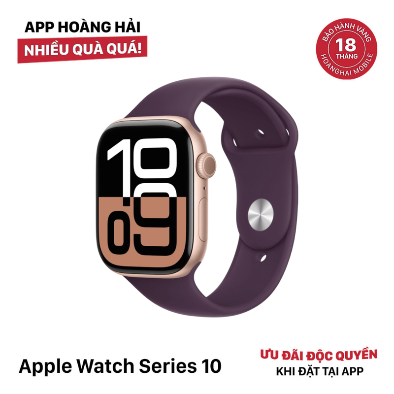 Apple Watch Series 10 46mm GPS Nguyên Hộp Rose Gold Alumium / Plum Sport Band