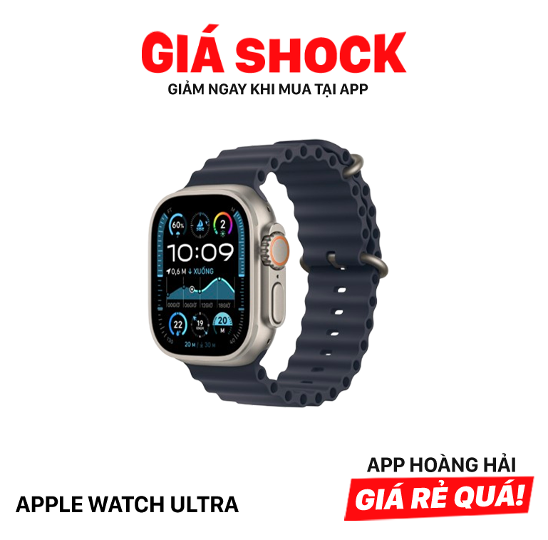 Apple Watch Ultra 49mm 4G + GPS 98% Vỏ titan/Dây đeo Ocean màu Xanh từ SB