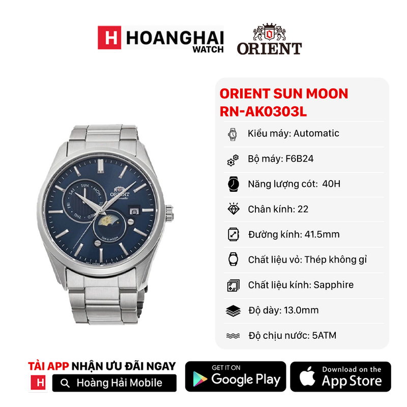 Đồng hồ Orient Sun Moon Gen 5 RN-AK0303L