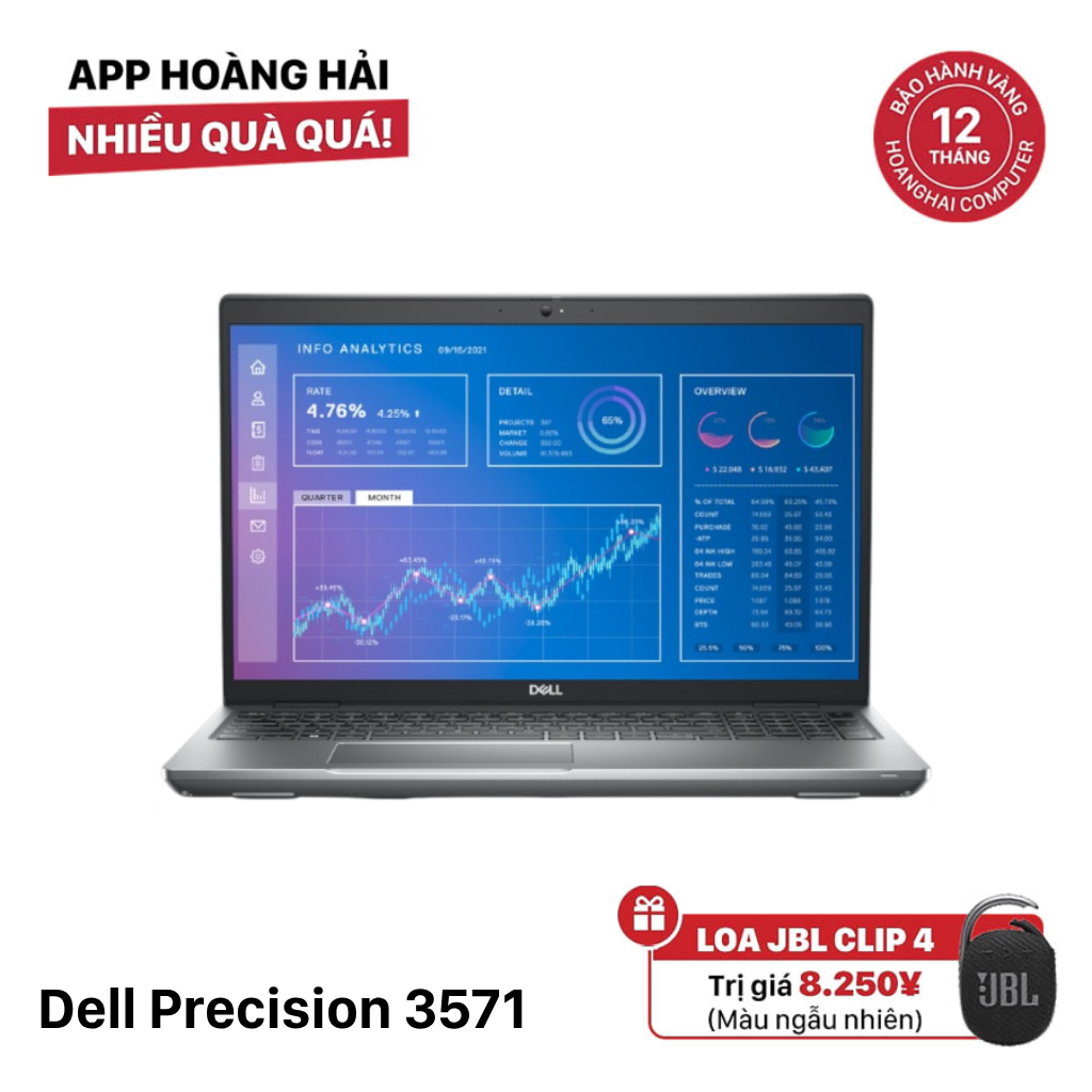 Dell Precision 3571 15.6" i5 - 12600H/ RAM 16GB/ SSD 256GB BPTN Likenew (bàn phím LED)
