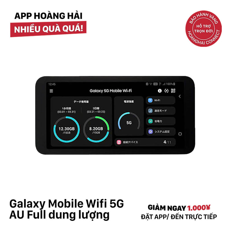 Galaxy Mobile Wifi 5G AU Full dung lượng cước 5400¥