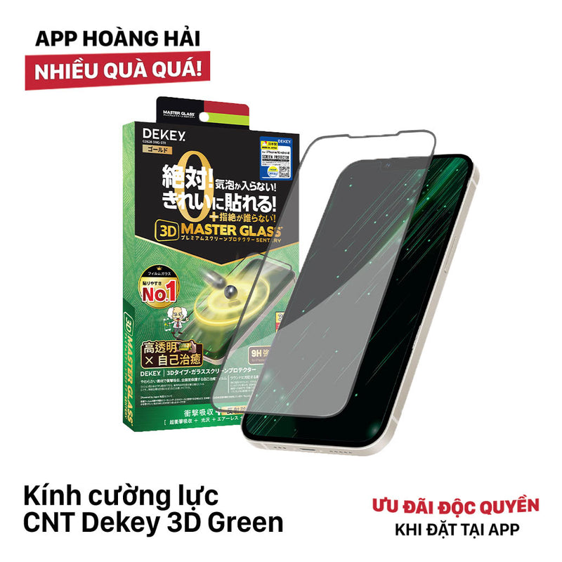 Kính cường lực Chống nhìn trộm Dekey 3D Green