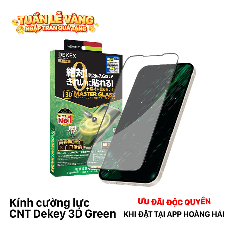 Kính cường lực Chống nhìn trộm Dekey 3D Green