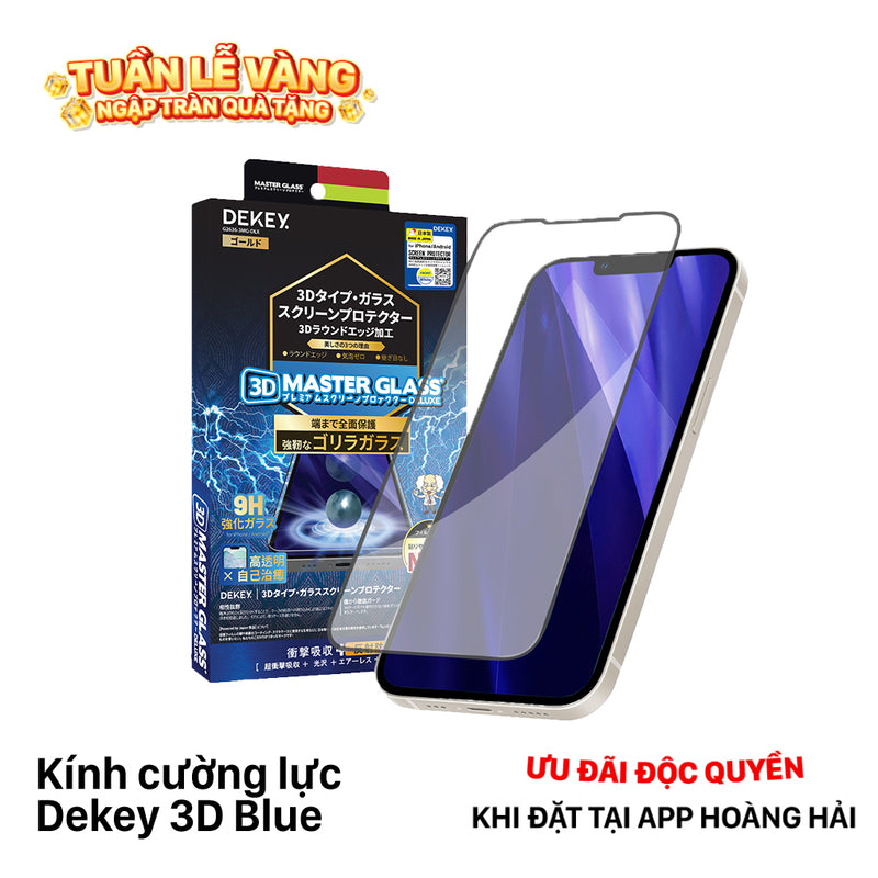 Kính cường lực Dekey 3D Blue