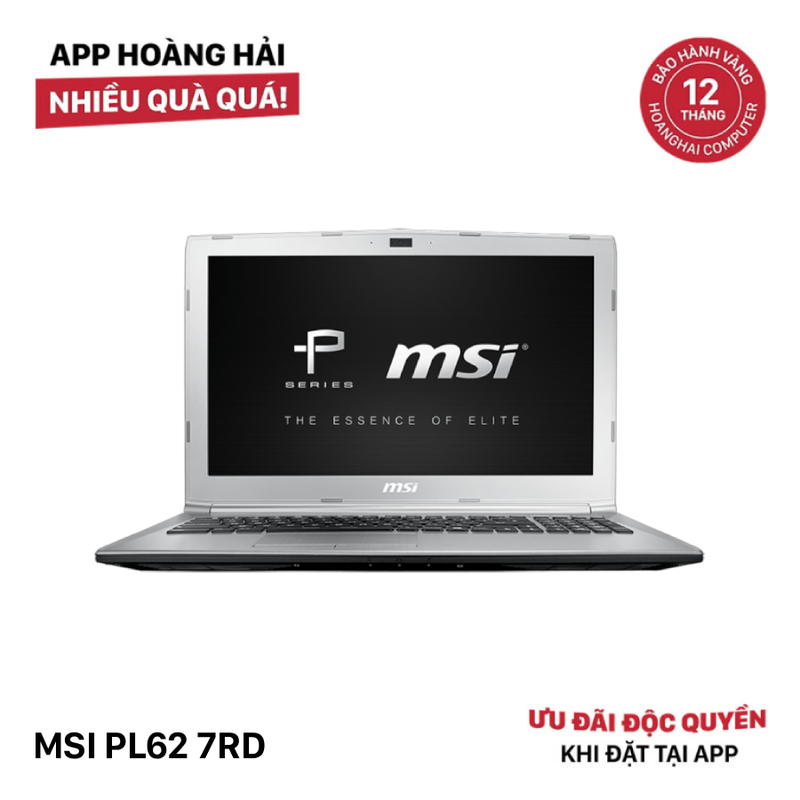 MSI PL62 7RD 15.6" I7 - 7500U/ RAM 8GB/ SSD 512GB VGA GTX 1050 BPTN Likenew (không camera)