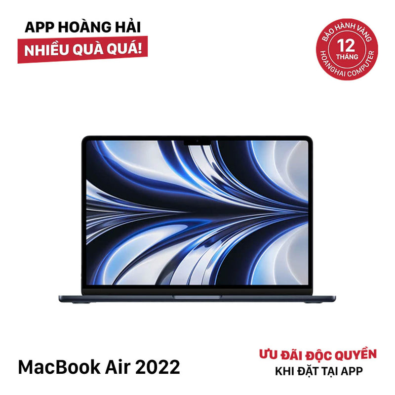 MacBook Air 2022 13.6in Đen Apple M2/ RAM 8GB/ SSD 256GB 98% Sạc 79 lần BPTN