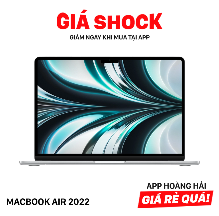 Macbook Air 2022 13.6in Bạc Apple M2/RAM 8GB/SSD 256GB  99% Fullbox Sạc 8 lần BPTN