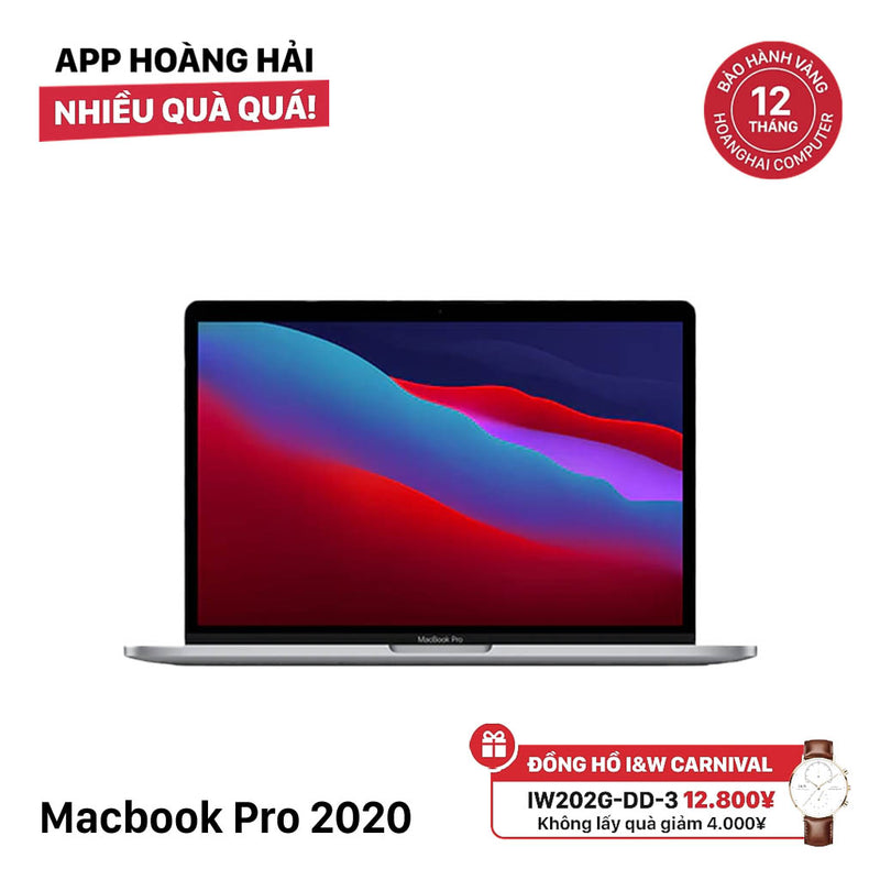 MacBook Pro 2020 13.3in Xám Apple M1 / RAM 16GB/ SSD 512GB 98% pin 89% sạc 156 lần BPTN (máy xước)