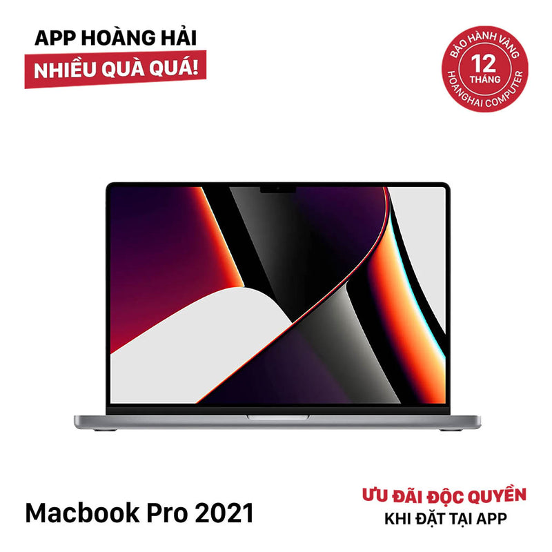 MacBook Pro 2021 14in Xám M1 Pro/ RAM 16GB/ SSD 512GB 98% pin 97% Sạc 58 lần BPTN Likenew (Xước viền nhẹ)