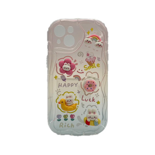 HHPK47 Ốp lưng viền sóng biển đính Charm nổi