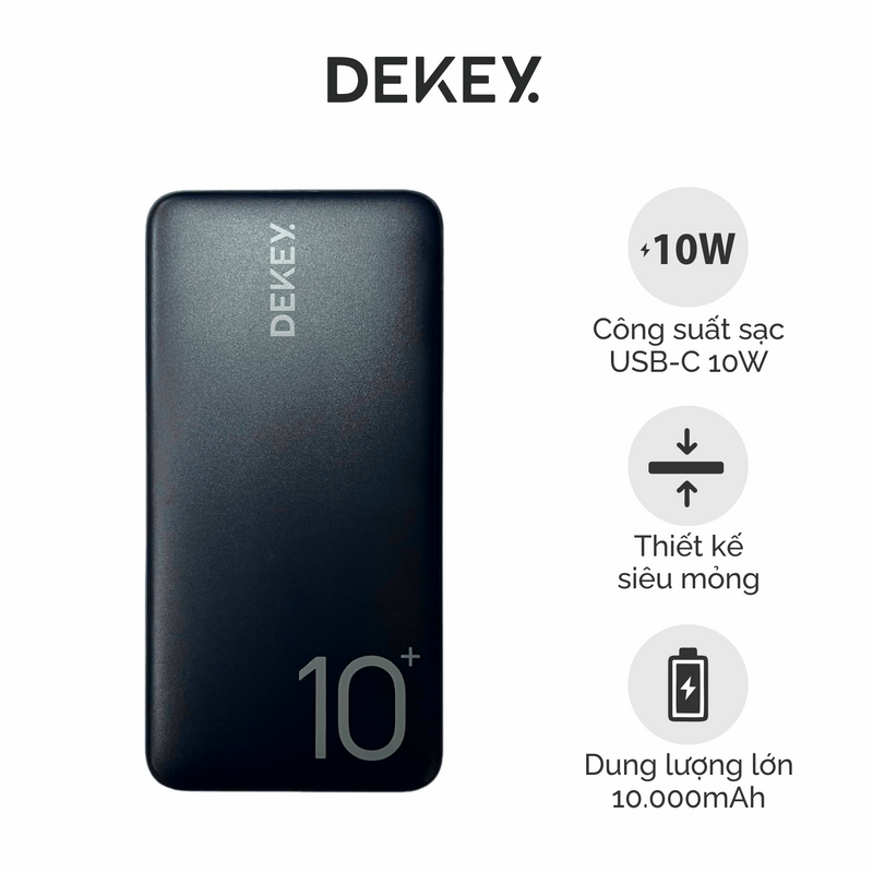 Sạc dự phòng 10W DEKEY 10.000mAh