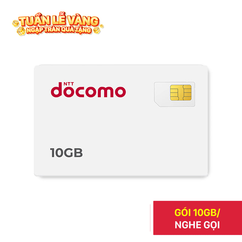 Sim nghe gọi Docomo 10GB I 7 Tháng (10/2025)