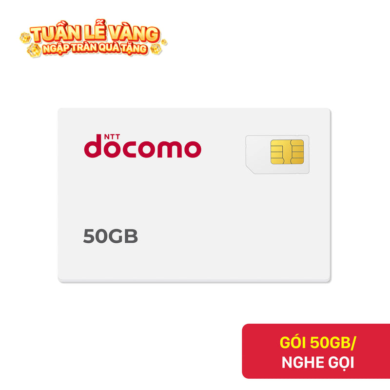 Sim nghe gọi Docomo 50GB I 7 Tháng (11/2025)