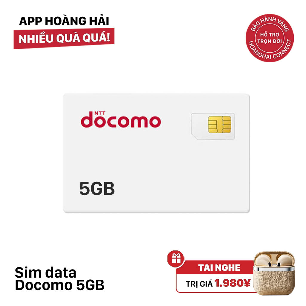 Sim data Docomo 5GB - Bán Đứt - Tặng tai nghe không dây ngẫu nhiên