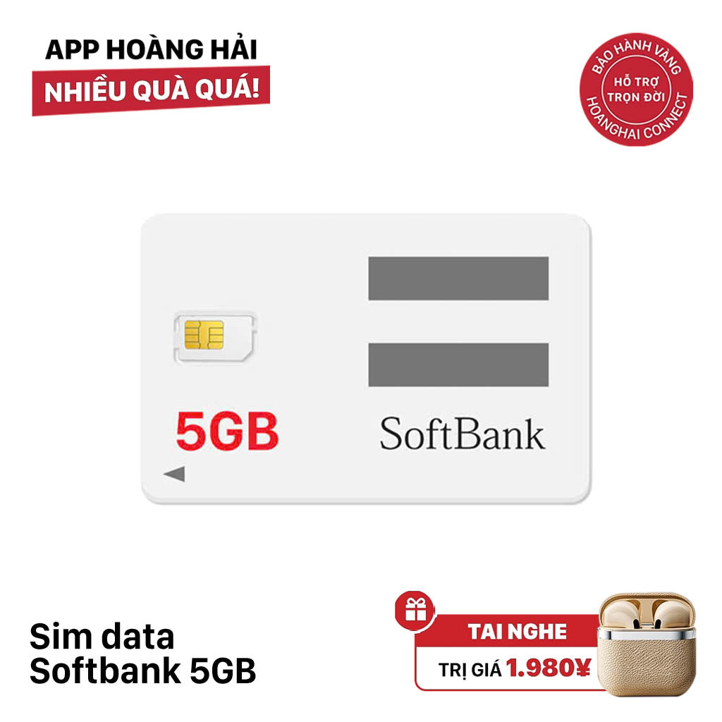 Sim data Softbank 5GB - Bán Đứt - Tặng tai nghe không dây ngẫu nhiên