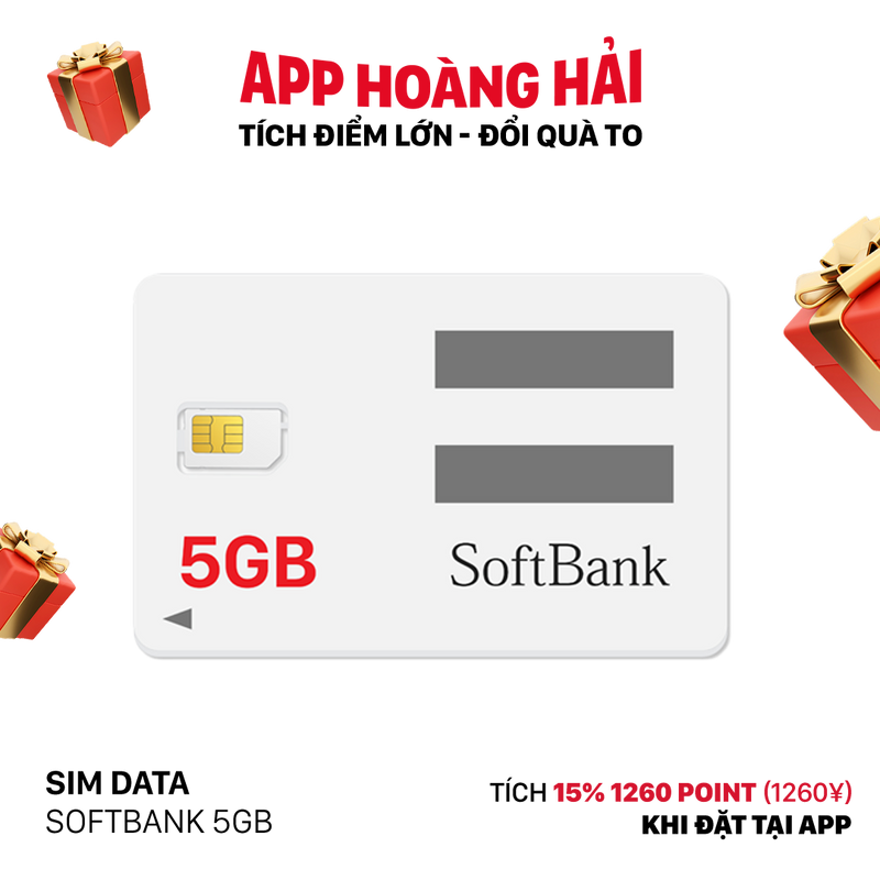 Sim Data Softbank 5GB - Bán Đứt