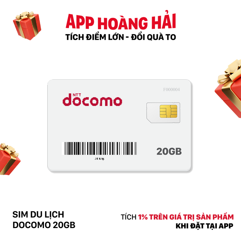 Sim Du lịch Docomo 20GB/30 Ngày