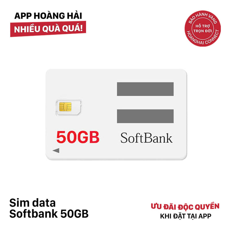 Sim data Softbank 50GB cước 2700¥