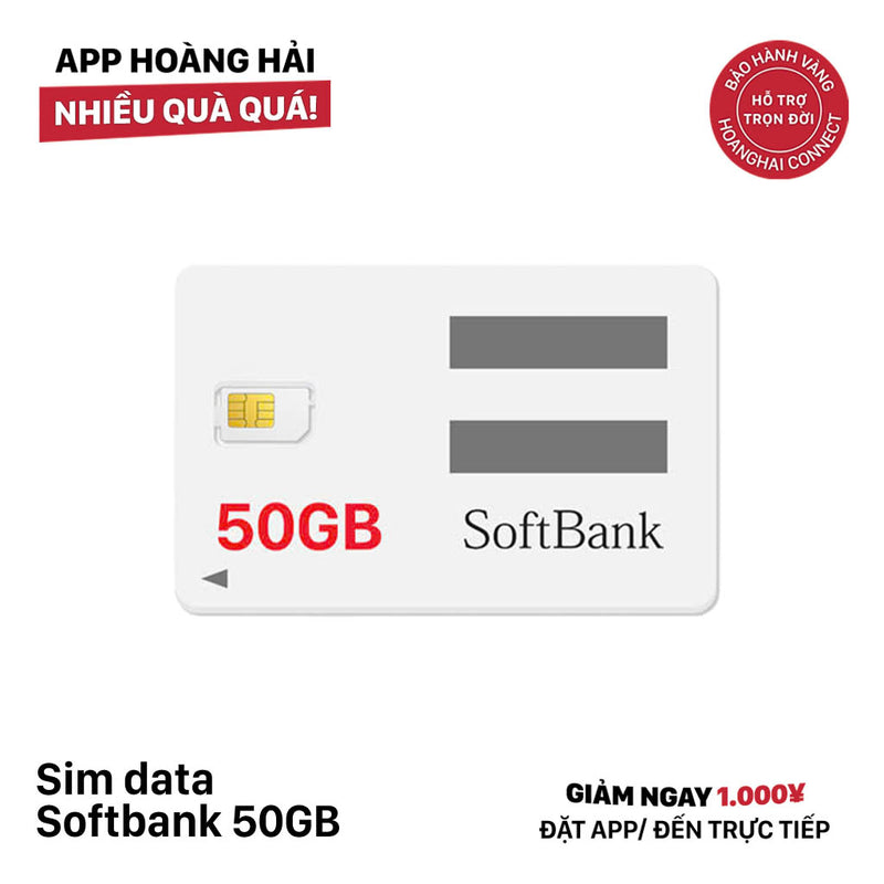 Sim data Softbank 50GB cước 2700¥