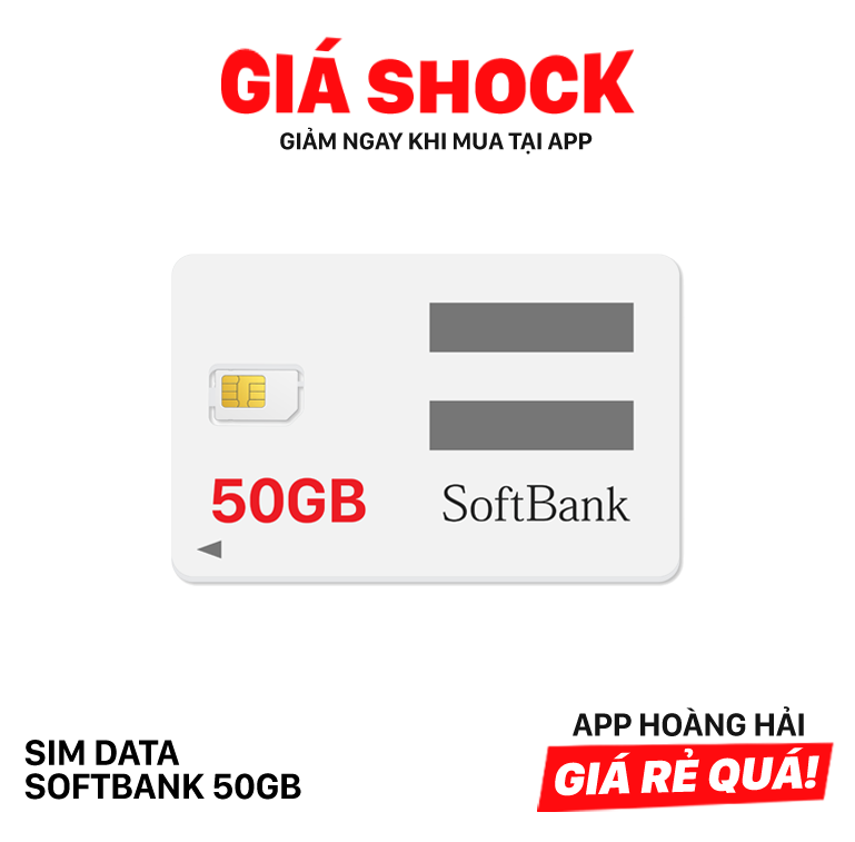 Sim data Softbank 50GB cước 2700¥