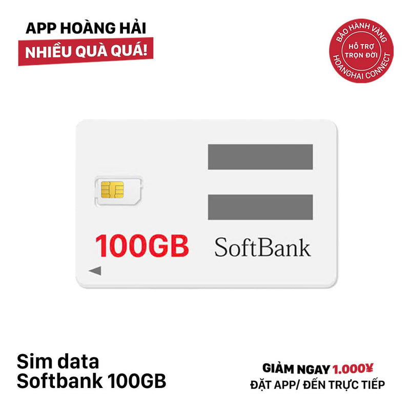 Sim data softbank 100GB Cước 3200¥