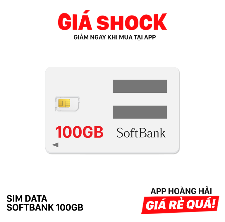 Sim data softbank 100GB Cước 3200¥